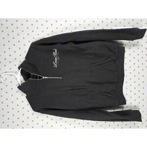 Victorias Secret Pink LOVE Y2K Quarter Zip Sweater Shirt Black  XS